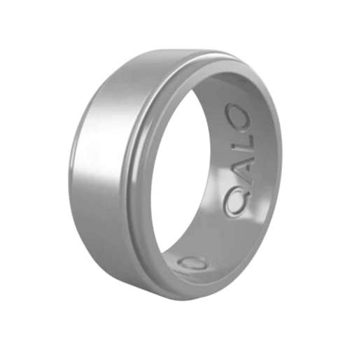 Men's Qalo Polished Finish Step Edge Silicone Ring