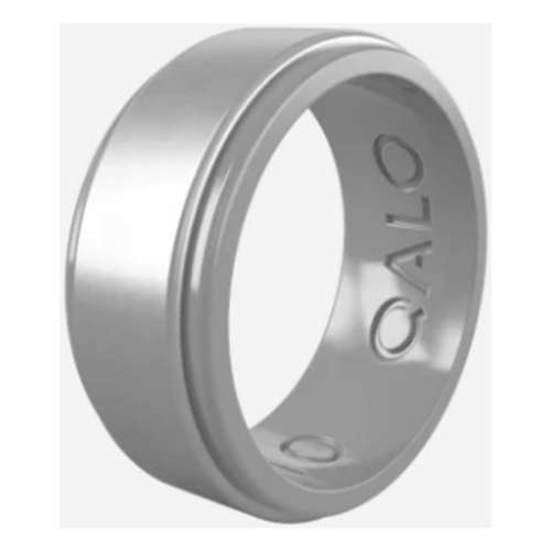 Men's Qalo Polished Finish Step Edge Silicone Ring