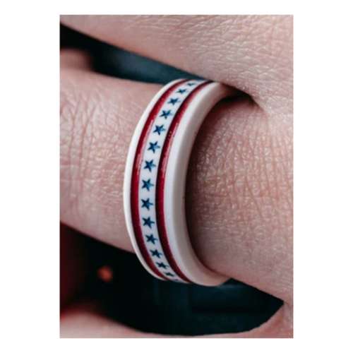 Qalo Folds Of Honor Stars and Stripes Modern Ring