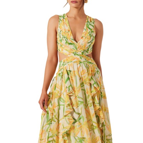 Women's ASTR The Label Noya Floral Cutout Maxi Dress