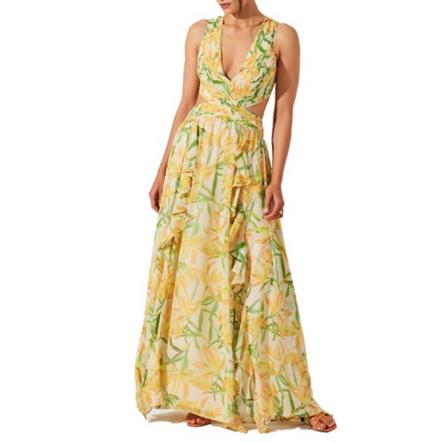 Women's ASTR The Label Noya Floral Cutout Maxi Dress