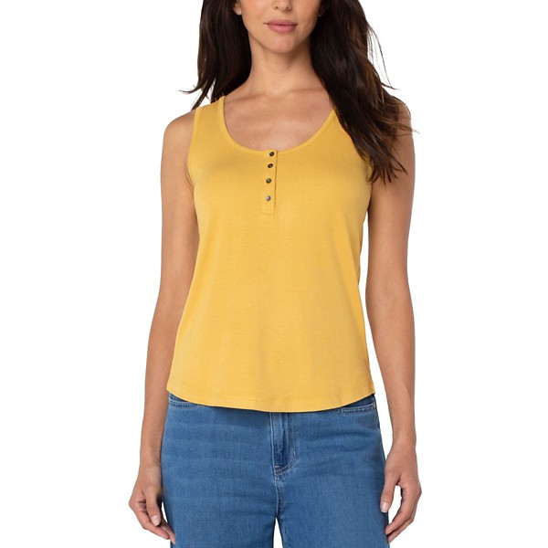Women's Liverpool Los Angeles Button Front Henley Tank Top product image