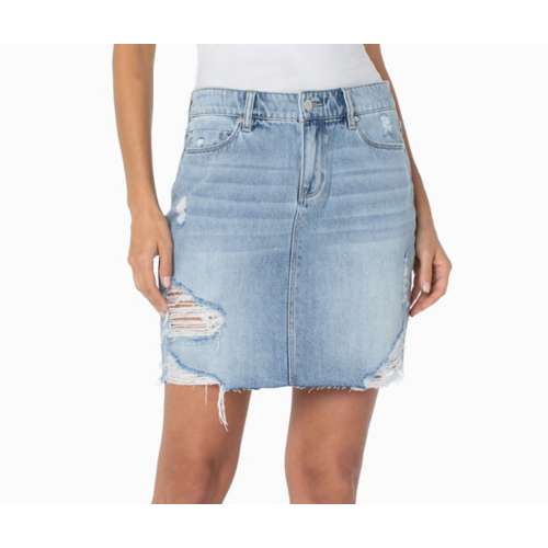 Women's Liverpool Los Angeles Fray Edge Denim Skirt