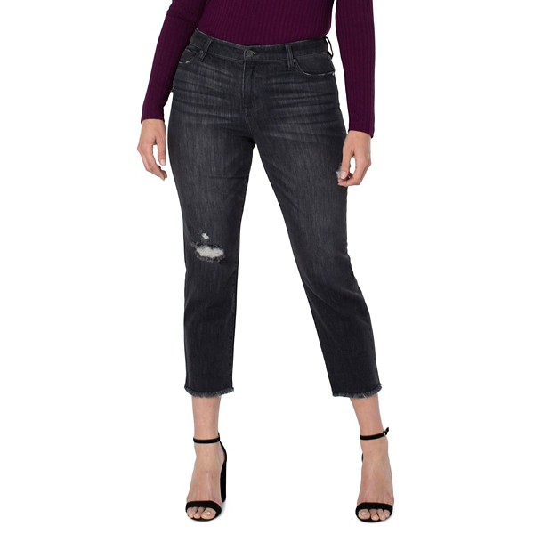Women's Liverpool Los Angeles Kennedy Frayed Hem Slim Fit Straight Jeans product image