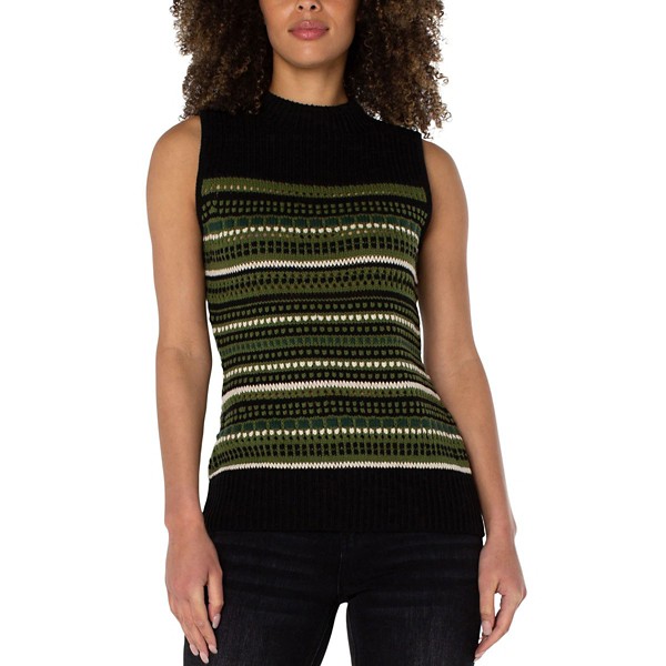 Women's Liverpool Los Angeles Mock Neck Lace Sleeveless Sweater product image