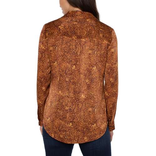 Women's Liverpool Los Angeles Flap Pocket Woven Long Sleeve Blouse