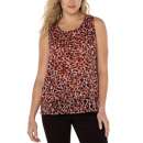 Women's Liverpool Los Angeles Double Layer Woven Shell Tank Sleeveless Scoop Neck Blouse