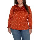 Women's Liverpool Los Angeles Plus Size Flap Pocket Button Front Woven Blouse Long Sleeve Button Up Shirt