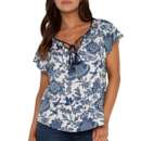 Women's Liverpool Los Angeles Woven Front Tie V-Neck Blouse