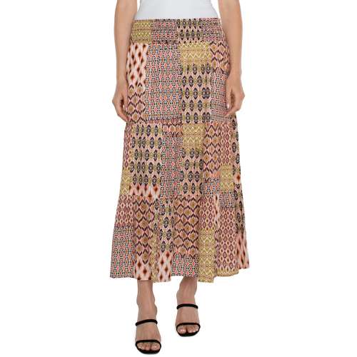 Women's Liverpool Los Angeles Tiered Woven Smocked Waist Skirt