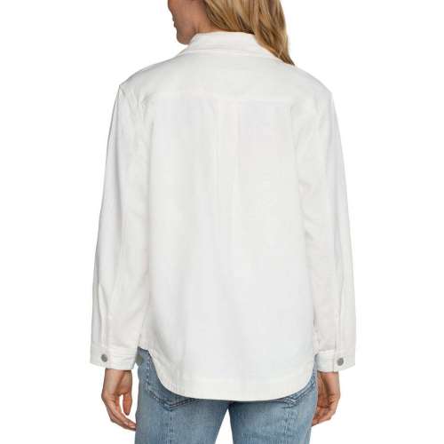 Women's Oxford Sprayed Shirt Shirt Jacket Shacket