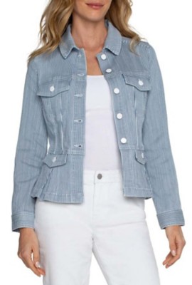 Women's Liverpool Los Angeles Peplum Denim Jacket | SCHEELS.com