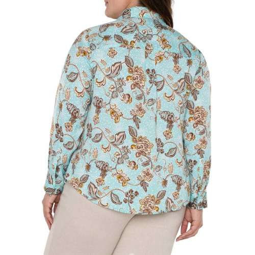 Women's Liverpool Los Angeles Plus Size Woven Long Sleeve Button Up Shirt