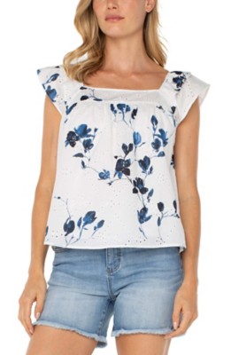 Women's Liverpool Los Angeles Eyelet Detail Square Neck Blouse