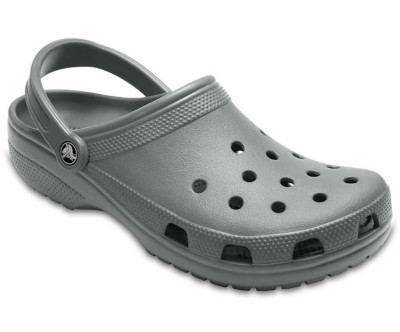 white and grey crocs