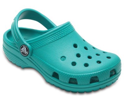 teal kids crocs