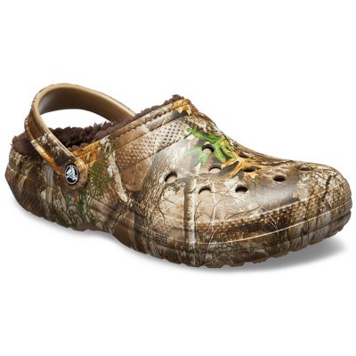 fuzz lined camo crocs