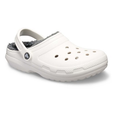 crocs with fur grey