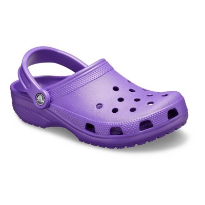 purple and gold crocs