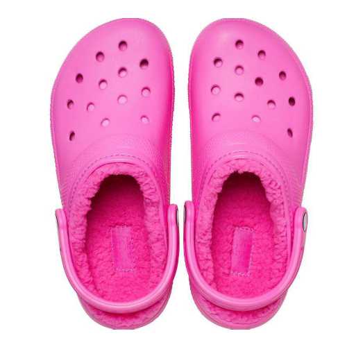 crocs fuzz lined pink