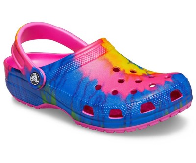 light blue and pink crocs