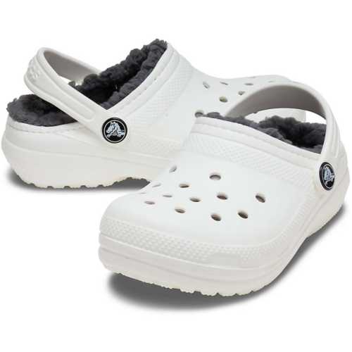 white fuzzy lined crocs