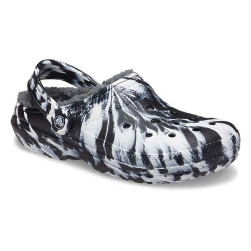 Adult Crocs Classic Fuzz-Lined Marbled Clogs
