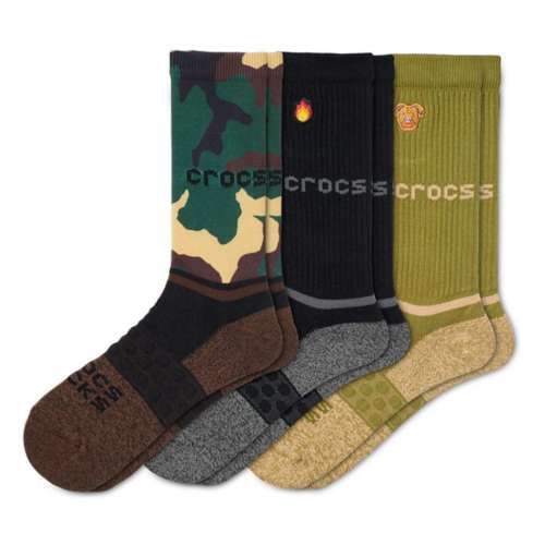 Adult Crocs Graphic 3 Pack Crew Socks