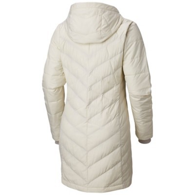 columbia women's plus heavenly long hooded down jacket