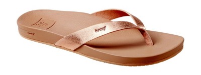 reef rose gold flip flops