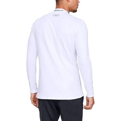 Under Armour ColdGear Armour Mock Fitted Golf Base Layer White/Black -  Clubhouse Golf