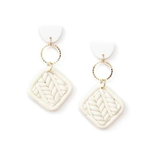 Laura Janelle Clay Dangle Square Creations Earrings