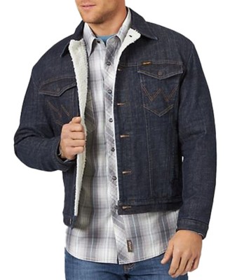 wrangler western sherpa lined denim jacket