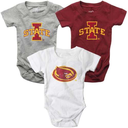 Wes and Willy Infant Iowa State Cyclones Hopper Onesie 3pk