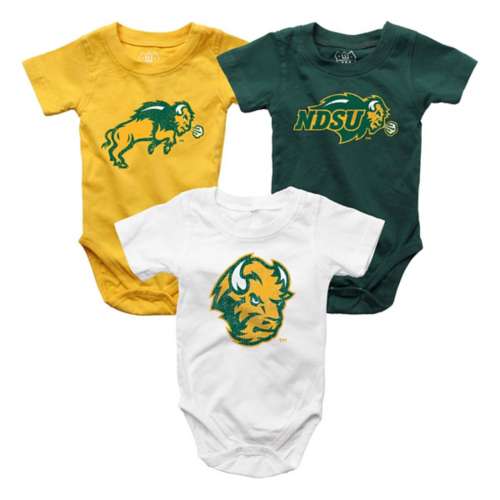 Wes and Willy Infant North Dakota State Bison Hopper Onesie 3pk