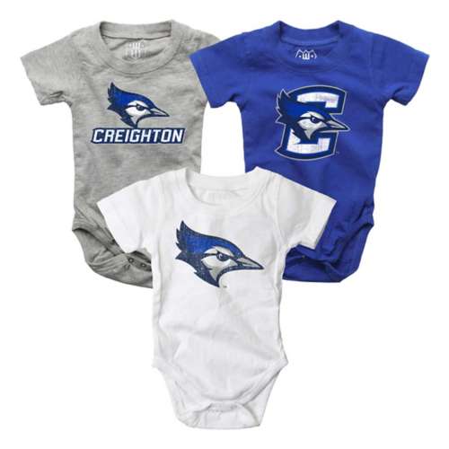 Wes and Willy Infant Creighton Bluejays Hopper Onesie 3pk