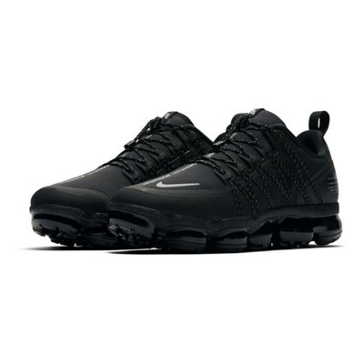 black & purple air vapormax run utility sneakers