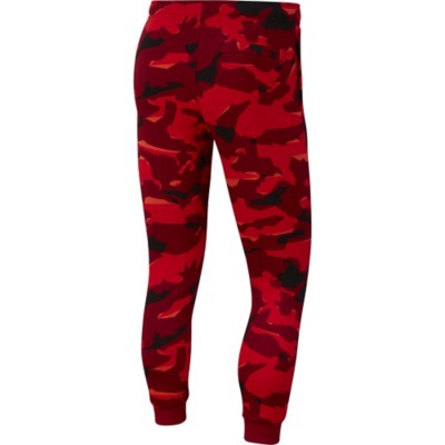 mens red camo joggers