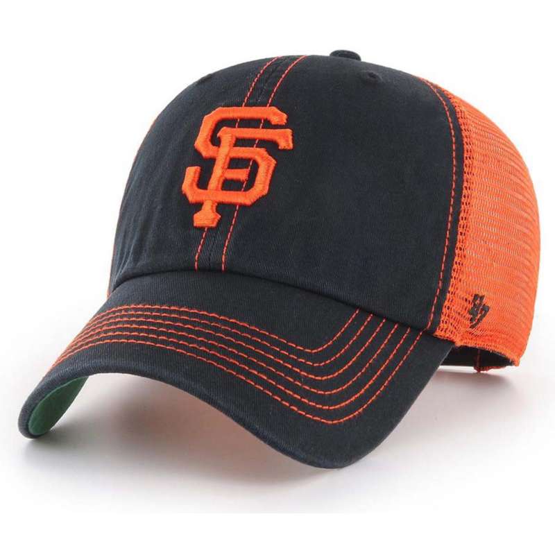 47 MLB Men's Trucker Snapback Adjustable Hat (San Francisco Giants -  Black), One Size : Sports & Outdoors 