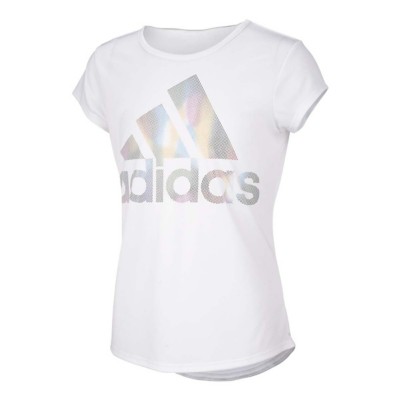 Girls' adidas Aeroready Rainbow Logo Foil T-Shirt