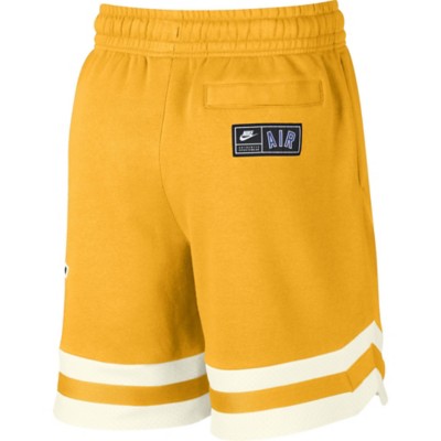 yellow nike fleece shorts