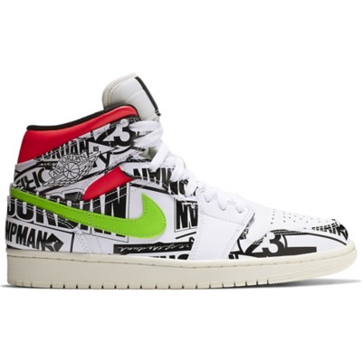 men's air jordan 1 mid premium fleece basketball shoes