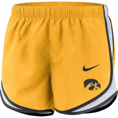 black and university gold shorts
