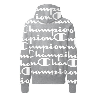 champion all over print hoodie black