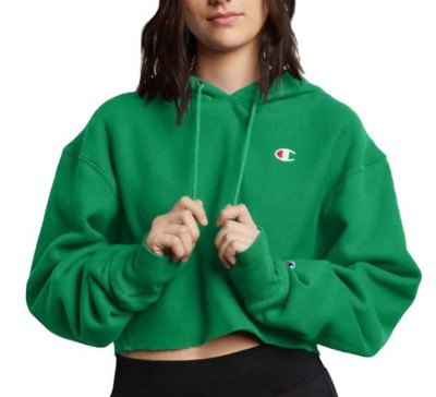 green cropped champion hoodie