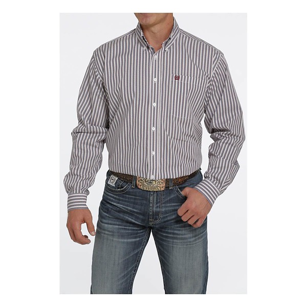 Men's Cinch Stripe Print Button-Down Western Shirt product image