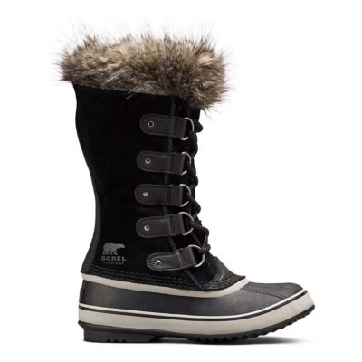 sorel black boots with fur