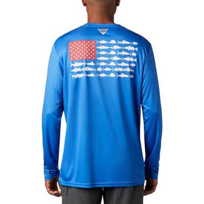 Men's Columbia PFG Terminal Tackle Fish Flag Long Sleeve Shirt ...