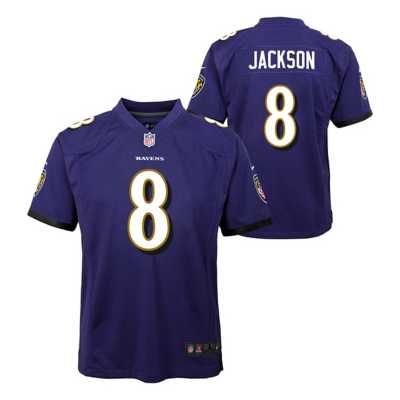 NWT NIKE BALTIMORE RAVENS YOUTH SMALL #8 JACKSON FOOTBALL JERSEY UNIFORM  HELMET