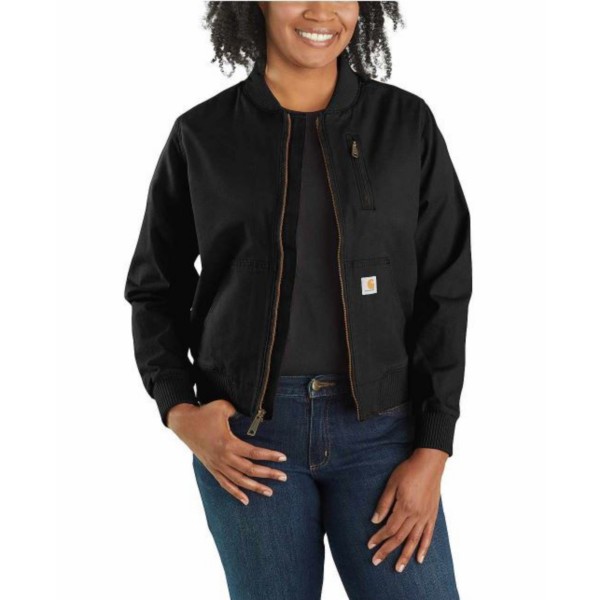 Women's Carhartt Rugged Flex Crawford Bomber Jacket Small Black